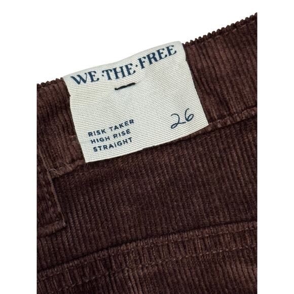 NWT Free People Risk Taker Corduroy Straight Jeans in Chocolate Truffle - Picture 10 of 15
